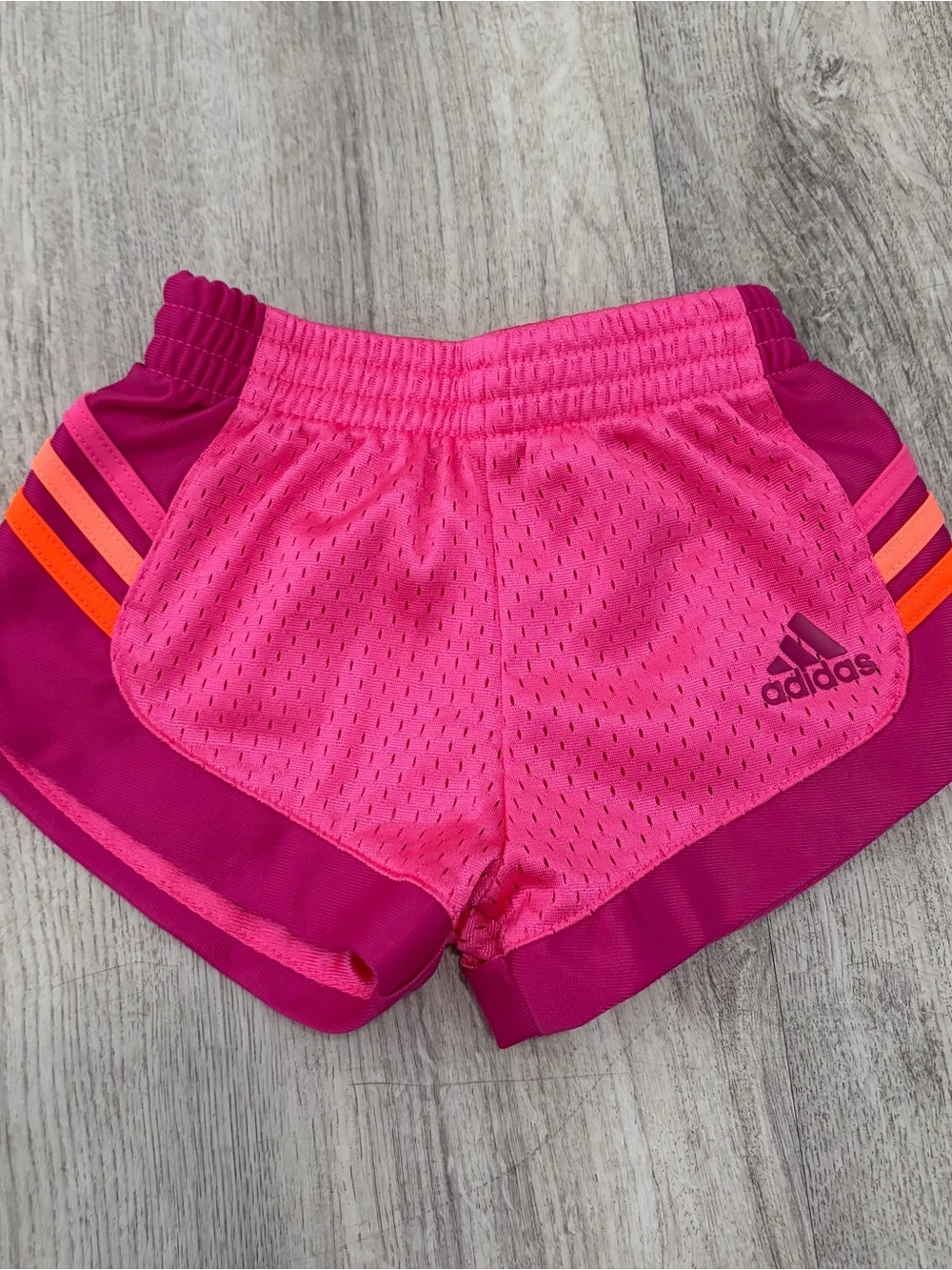 Adidas infant / toddler girls mesh athletic shorts pink 9 months
